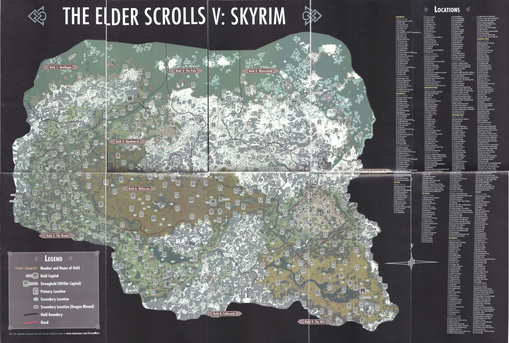Skyrim Elder Scrolls Map