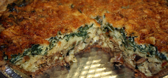 Layer the ingredients in your quiche.