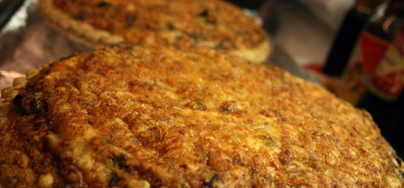 Two quiches just pulled from the oven, let them rest for at least 20 minutes.