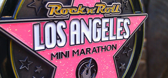 The Los Angeles Rock 'n' Roll Mini Marathon medal aka bling