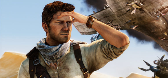 A great view of the dirty clothes on Nathan Drake