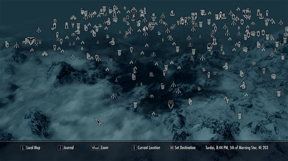 Skyrim East Map In Game