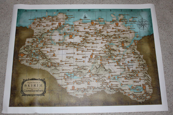 Printed Skyrim Map by GameBanshee