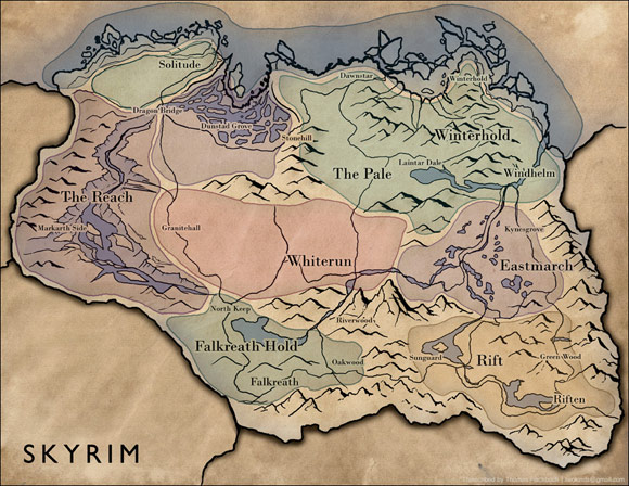 Skyrim Map by Thomas Fischbach