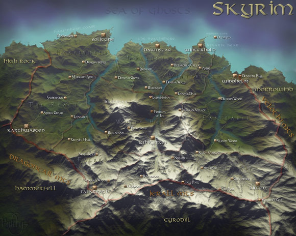 Skyrim Map Satilite View