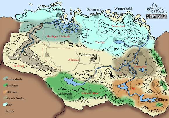Skyrim Region Map Color