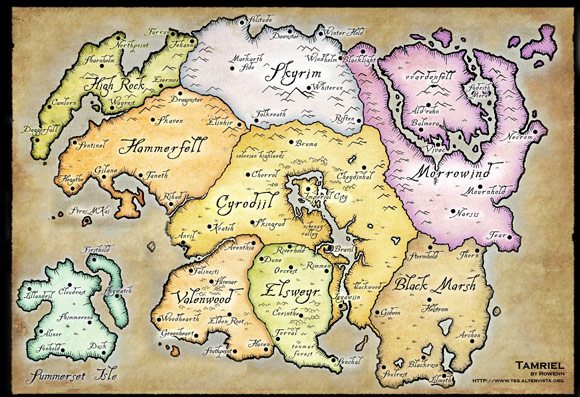 Tamriel Map By Rowenn