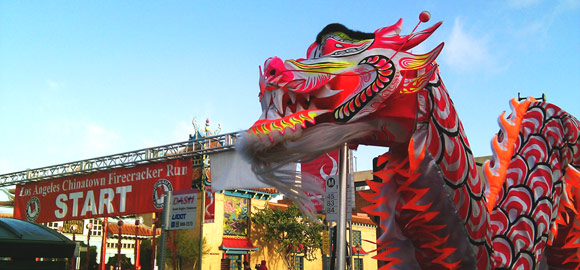 L.A. Chinatown Firecracker Run Dragon