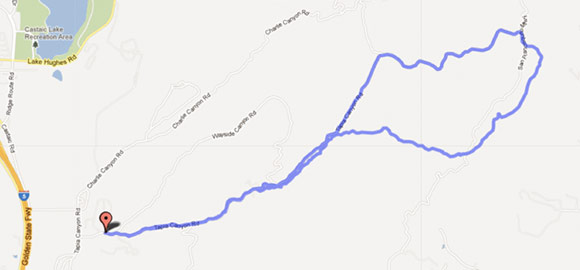 Map Tapia Canyon to Kona Single Lane Trail Loop