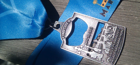 2012 Pasadena Marathon Bike Tour Medal