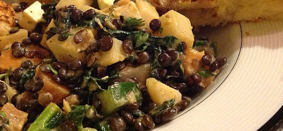 Black Lentil and Kale Veggie Salad