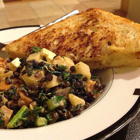 Black Lentil and Kale Veggie Salad