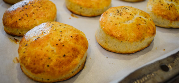 Fresh Baked Buttermilk and Black Pepper Biscuits