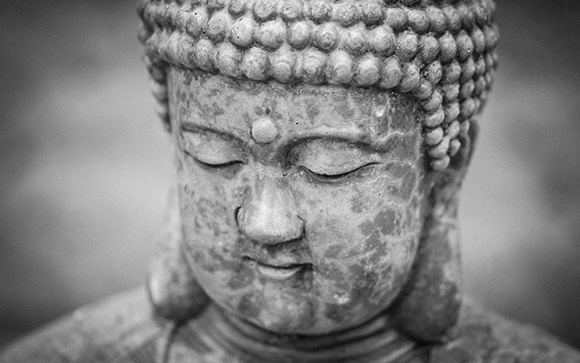 Weathered Buddha Black and White